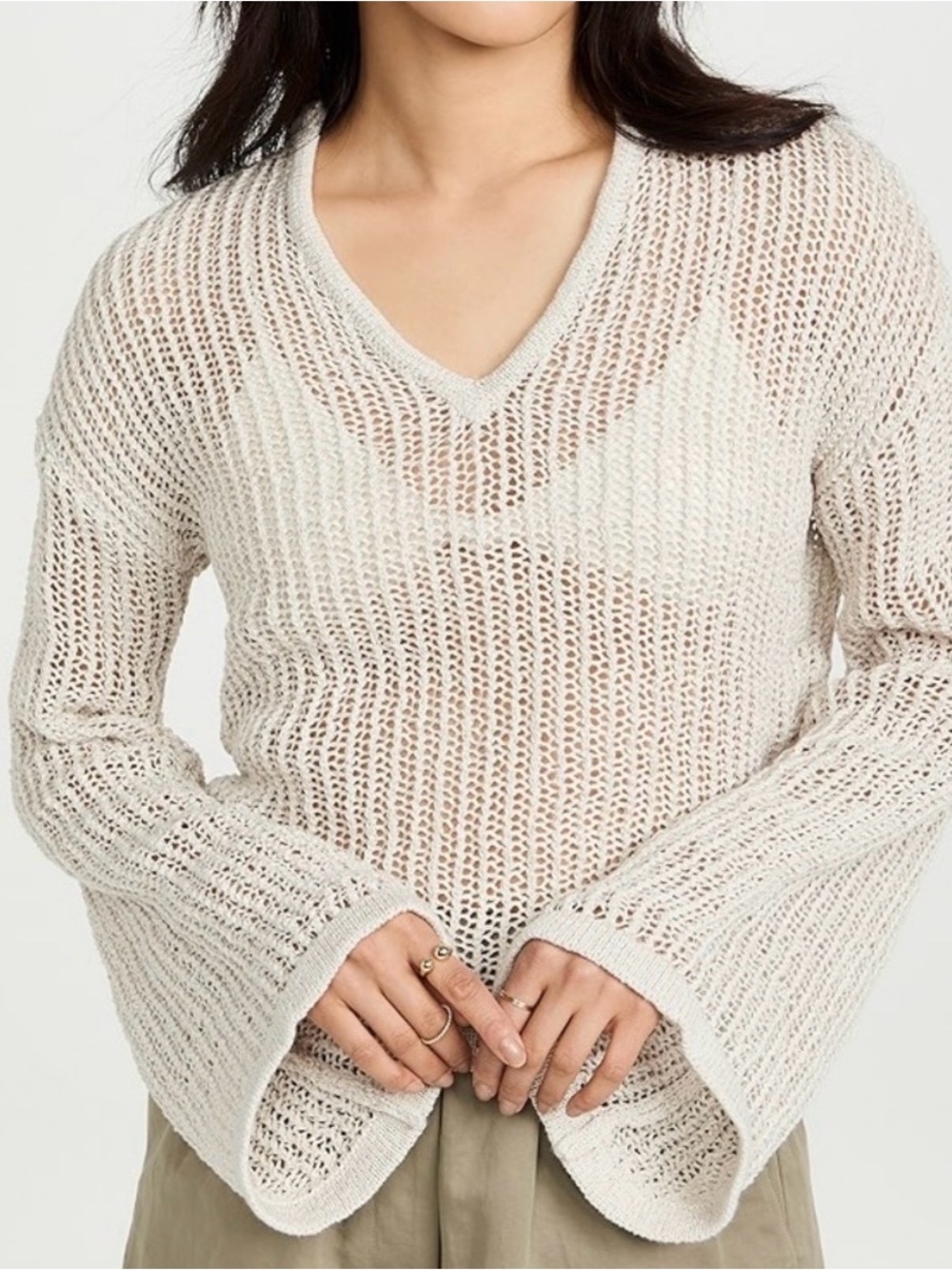 Cult Gaia The Catherine Sweater Off White Size XS
